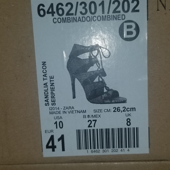 Zara snakeskin gladiator style lace up sandals - Picture 6 of 6